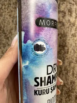 شامپو خشک مورفورس حاوی بیوتین و کلاژن مدل مناسب موهای مشکی