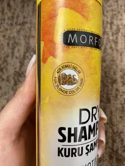 شامپو خشک مورفورس حاوی بیوتین و کلاژن مدل مناسب موهای بلوند