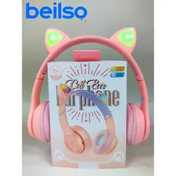 هدفون دخترانه گوش دار گربه ای با طراحی اسپرت کاملا فانتزی عروسکی مدل Cat Ear P47M