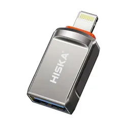 مبدل USB 3.0 OTG به لایتنینگ هیسکا مدل H1 - فروشگاه اینترنتی کیس آپ|قاب گوشی|لوازم جانبی موبایل |گلس