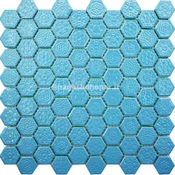 کاشی 6 ضلعی آبی 2 برجسته _ blu2