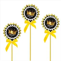 تاپر تم تولد تاج طلایی مشکی