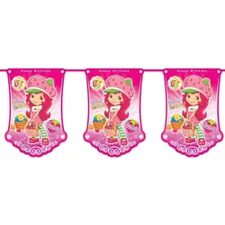 ریسه پرچم تم تولد دختر توت فرنگی