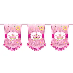 ریسه پرچم تم تولد تاج صورتی