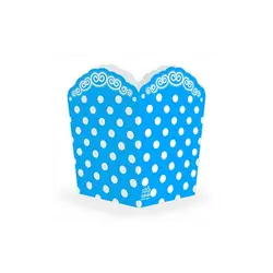 ظرف پاپ کرن تم تولد آبی خال سفید