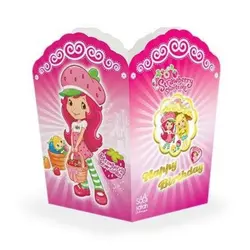 ظرف پاپ کرن تم تولد دختر توت فرنگی