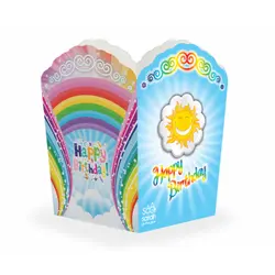 ظرف پاپ کرن تم تولد رنگین کمان