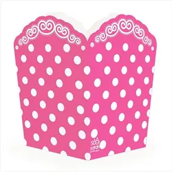 ظرف پاپ کرن تم تولد صورتی خال سفید