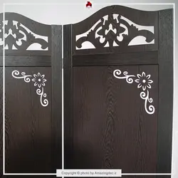 پارتیشن متحرک | مدل گل گوشه | قهوه ای تیره