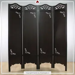 پارتیشن متحرک | مدل گل گوشه | قهوه ای تیره