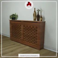 کاور رادیاتور ام دی اف | مدل داماسک | سایز بزرگ | گردویی (والیس)