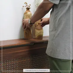 کاور شوفاژ ام دی اف | مدل کوپن هاگن | سایز متوسط | گردویی