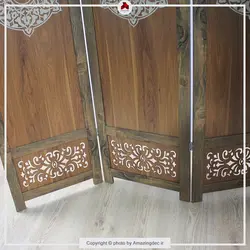 پارتیشن متحرک | طرح اسلیمی |مدل چهار پل | یکرو | رنگ گردویی