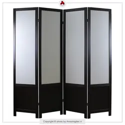 پارتیشن متحرک کلاسیک | ساده | سفید - قهوه ای تیره