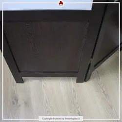 پارتیشن متحرک کلاسیک | ساده | سفید - قهوه ای تیره