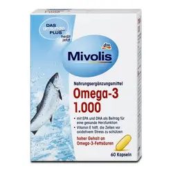 کپسول امگا 3 میولیس Mivolis بسته 60 عددی 1000 میلی گرم | گارانتی اصالت