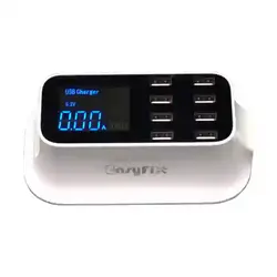 مولتی شارژر 8 پورت EasyFix EF-A19 با نمایشگر LED مناسب تعمیر موبایل - فروشگاه اینترنتی آسان شاپ