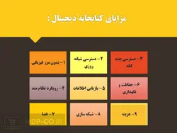 پاورپوینت کتابخانه دیجیتالی – فناوری ، ویژگی ها ، کتابداران ، مزایا، معایب و …