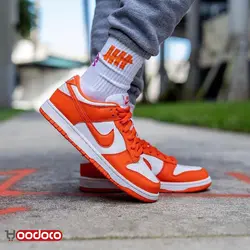 کتانی نایک اس بی دانک نارنجی سفید بدون ساق Nike sb dunk low orange and white