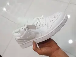 کتانی نایک ایر جردن ۱ بدون ساق تمام سفید Nike air jordan 1 low white