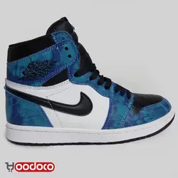 نایک ایر جردن ۱ ساقدار تای دای آبی نفتی Nike air Jordan 1 high tie dye blue