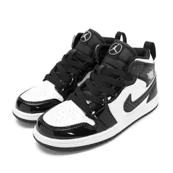 کتونی بچه گانه نایک ایر جردن ۱ ساقدار ورنی کاربن مشکی Nike air jordan 1 high