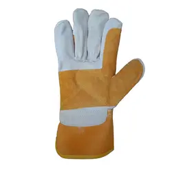 دستکش کار چرمی کف دوبل طرح کره ساق متوسط - ابزاری ها