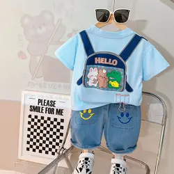 ست تیشرت شلوارک کوله پشتی - MELMEL KIDS