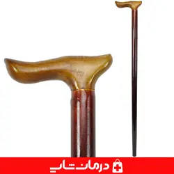 عصا چوبی کد 08 عصا چوب سفید ساده دسته گرکی