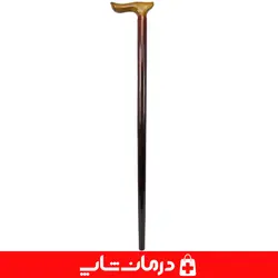 عصا چوبی کد 08 عصا چوب سفید ساده دسته گرکی
