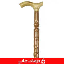 عصا چوبی سالمند چوب گردو عصای پیاده روی چوبی طرحدار طرح المپیک