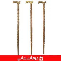 عصا چوبی سالمند چوب گردو عصای پیاده روی چوبی طرحدار طرح المپیک