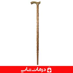 عصا چوبی سالمند چوب گردو عصای پیاده روی چوبی طرحدار طرح المپیک