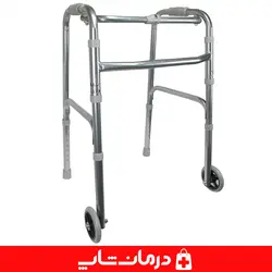 واکر تاشو حلزونی چرخ دار فلزی قابل تنظیم ارتفاع واکر چرخدار