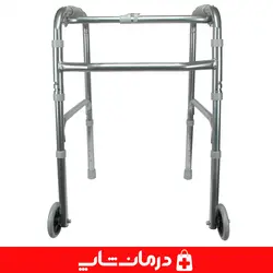 واکر تاشو حلزونی چرخ دار فلزی قابل تنظیم ارتفاع واکر چرخدار