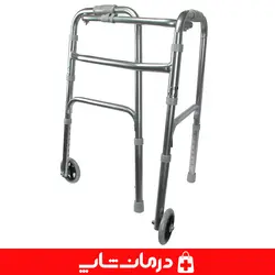 واکر تاشو حلزونی چرخ دار فلزی قابل تنظیم ارتفاع واکر چرخدار