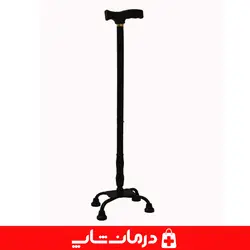 عصای چهار پایه قابل تنظیم ارتفاع عصا طبی ۴ پایه