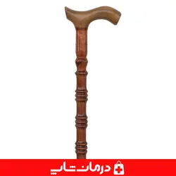 عصای چوبی کد 13 چوب گردو عصا چوبی طرحدار سالمند