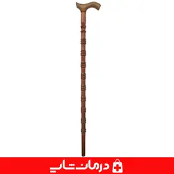 عصای چوبی کد 13 چوب گردو عصا چوبی طرحدار سالمند