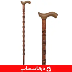 عصای چوبی کد 13 چوب گردو عصا چوبی طرحدار سالمند