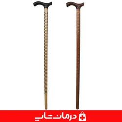 عصای چوبی پیاده روی چوب سفید عصا چوبی کد ۱۸ قد ۹۳ سانت