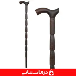 عصا پیاده روی چوبی کد 19 عصا چوبی طرحدار چوب سفید