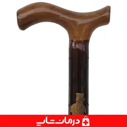 عصای چوبی طرح دار ارتفاع 93 سانت جنس چوب سفید عصا چوبی کد 22