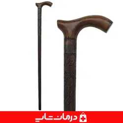 عصاچوبی طرحدار 93 سانت جنس چوب سفید عصا چوبی پیاده روی کد 21