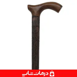 عصاچوبی طرحدار 93 سانت جنس چوب سفید عصا چوبی پیاده روی کد 21