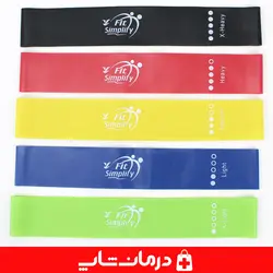 کش پیلاتس لاتکس باند بسه 5 عددی کش لوپ fit simplify