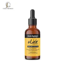 روغن الکسیر مو و کف سر کرچک و هسته انگور آنت جکیز Aunt Jackies Elixir Essentials Saw Palmetto & Jamaican Black Castor Hair & Scalp Oil 59ml