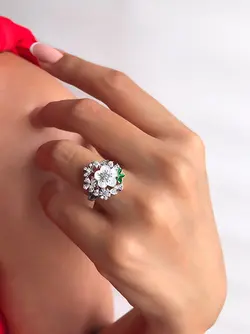 انگشتر صدف  نقره مدل گل r1220