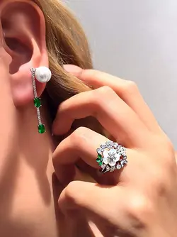 انگشتر صدف  نقره مدل گل r1220