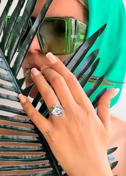 انگشتر صدف  نقره مدل گل r1220